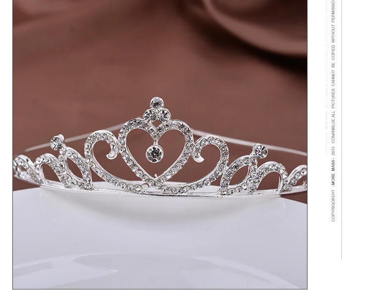 Child Rhinestone Alloy Hair Accessories Girl Princess Crown tiara Hair Band Headband