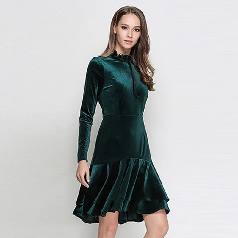 Maxnegio amazon 2018 custom clothing manufacturers velvet dress