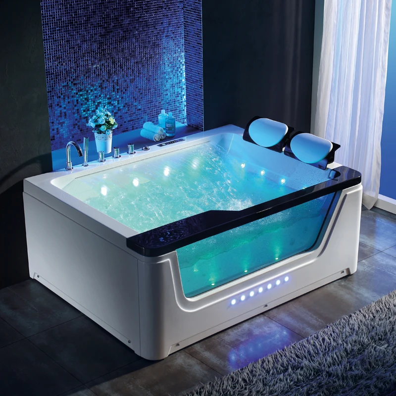 Thailand Price Bathing With air Bubble Waterfall 2 Person whirlpool Bathtubs Big Size Bath Tub Acrylic Bathtub