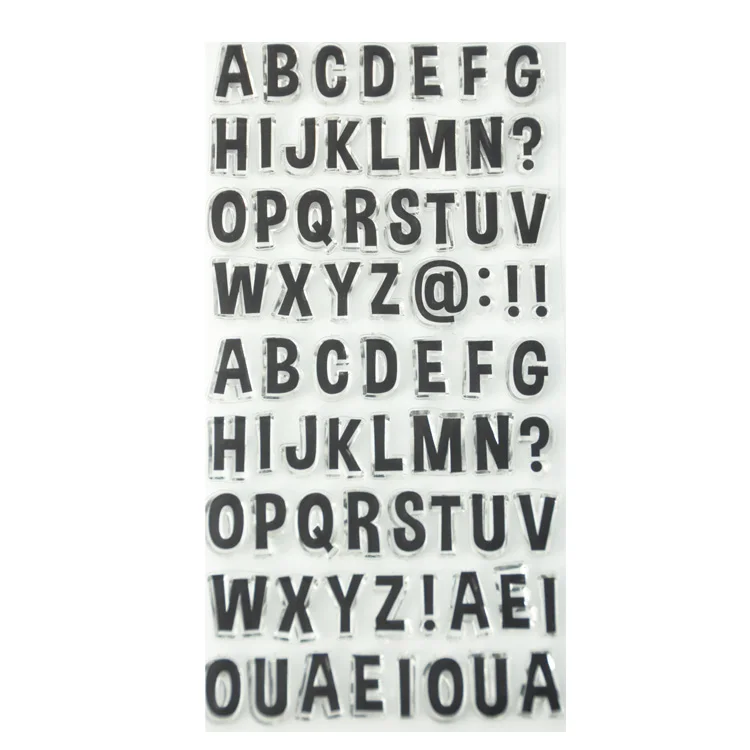 Capital upper case letter alphabet clear stamp for card making