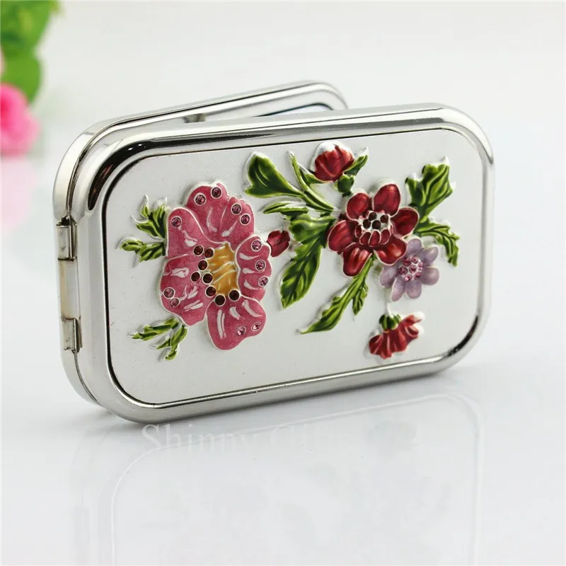 
Wholesales Flower Design Square Cosmetic Mirror Makeup Mirror Artistic Mirrors 