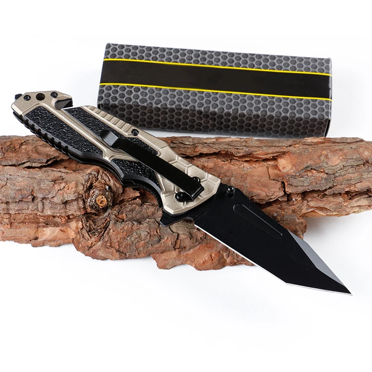 Хит продаж, карманный нож из нержавеющей стали для кемпинга со стеклянным выключателем и ремнем