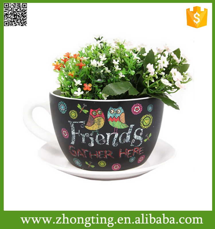
 Wonderful decor mini ceramic cup shaped flower pot  