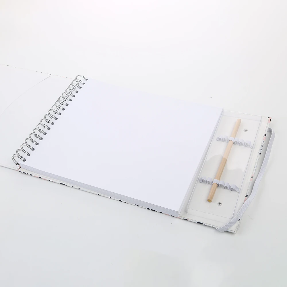 Sketch book with pen holder elastic band sprial sketchbook for drawing custom a3/a4/a5/a6 size
