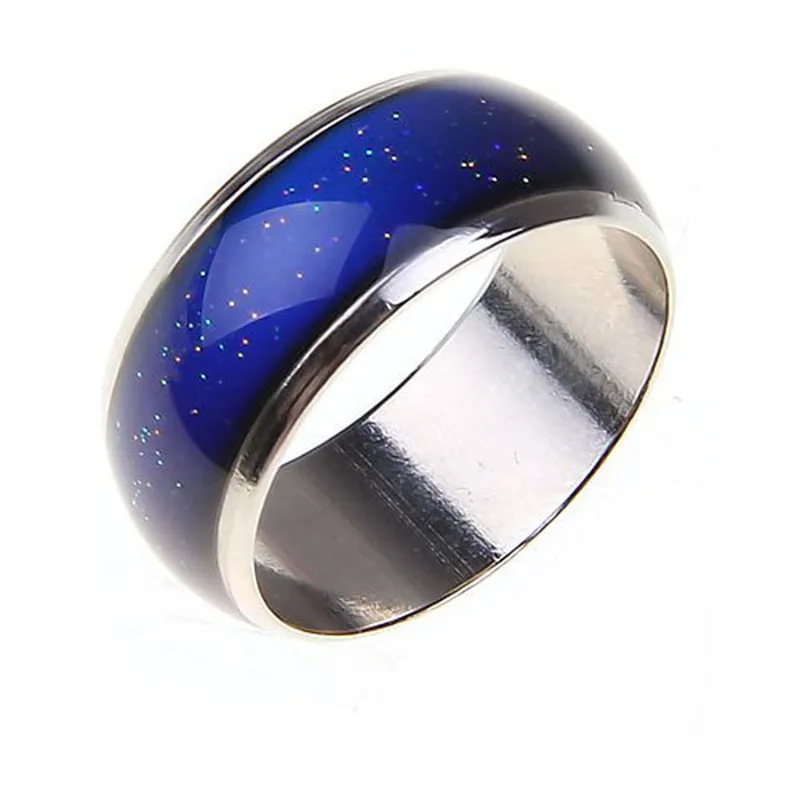 Stainless Ring Changing Color Mood Rings Feeling / Emotion Temperature Ring Wide 6mm Smart Jewelry Factory direct sale