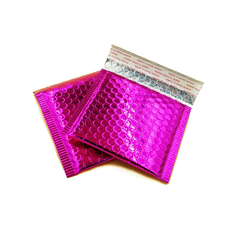 
Retail metallic hot pink envelope bubble mailer 