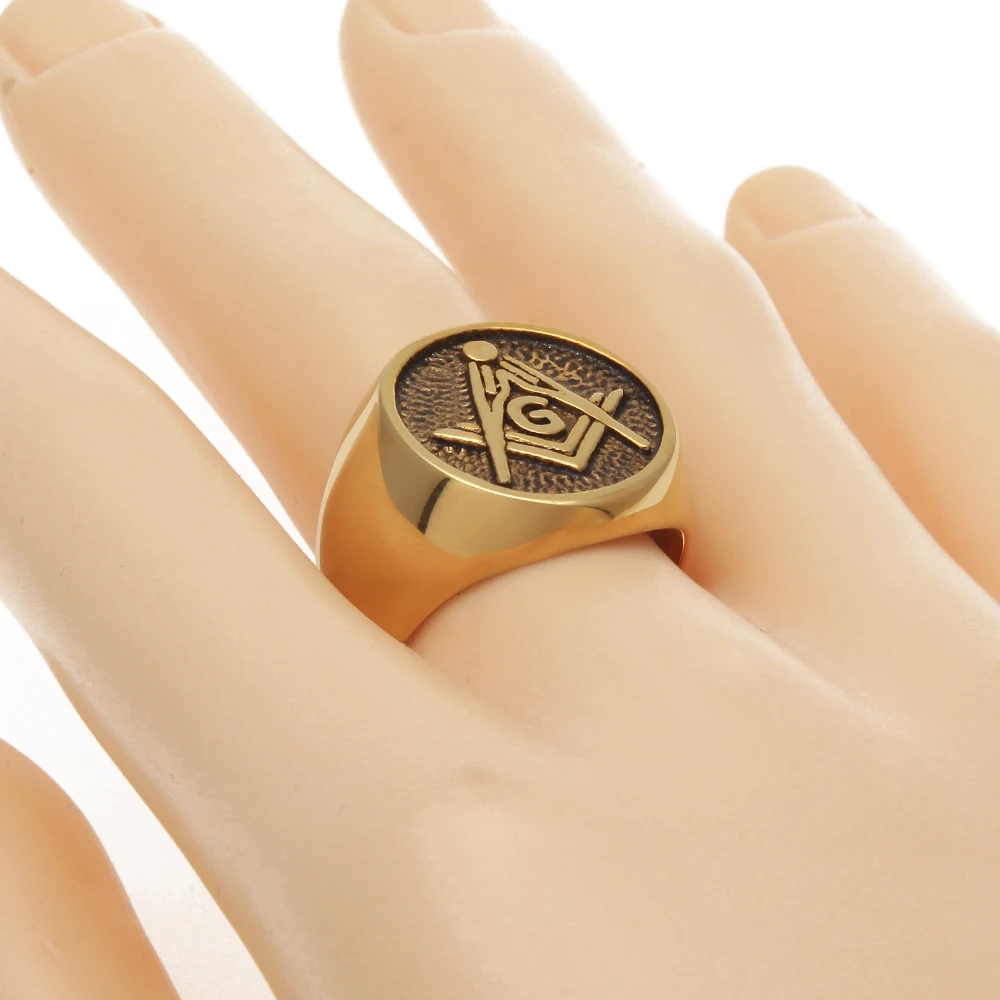 Wholesale Latest Design Freemason Symbol Masonic Unisex Brass Minimaliste Ring For Man Wedding Rings