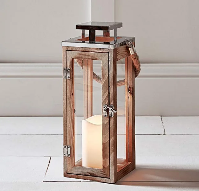 Маленький деревянный подвесной подсвечник Monticello в деревенском стиле, лампа-фонарь