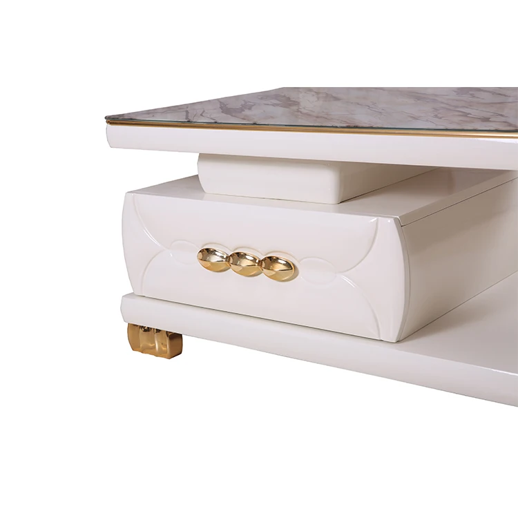 
african sitting room metal marble customized 4 drawer sofa coffee table 