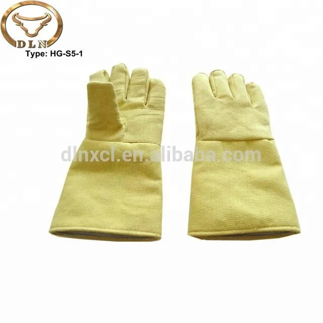 5 Fingers Heat resistant Anti cutting Safety Para Aramid Gloves For Hand Protection HG S5 1