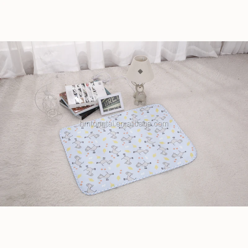 
bamboo fibre water-proof and free breathing ultralarge baby changing pads mat zebra style 