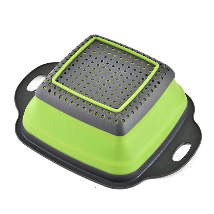 3pcs Set Heat Resistant Kitchen Floor Silicone Drain Sink Clip On Food Collapsible Strainer