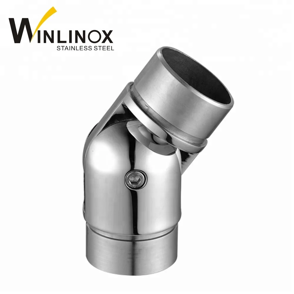 Stair Handrail Pipe Fitting Stainless Steel Adjustable Elbow Tube Connector