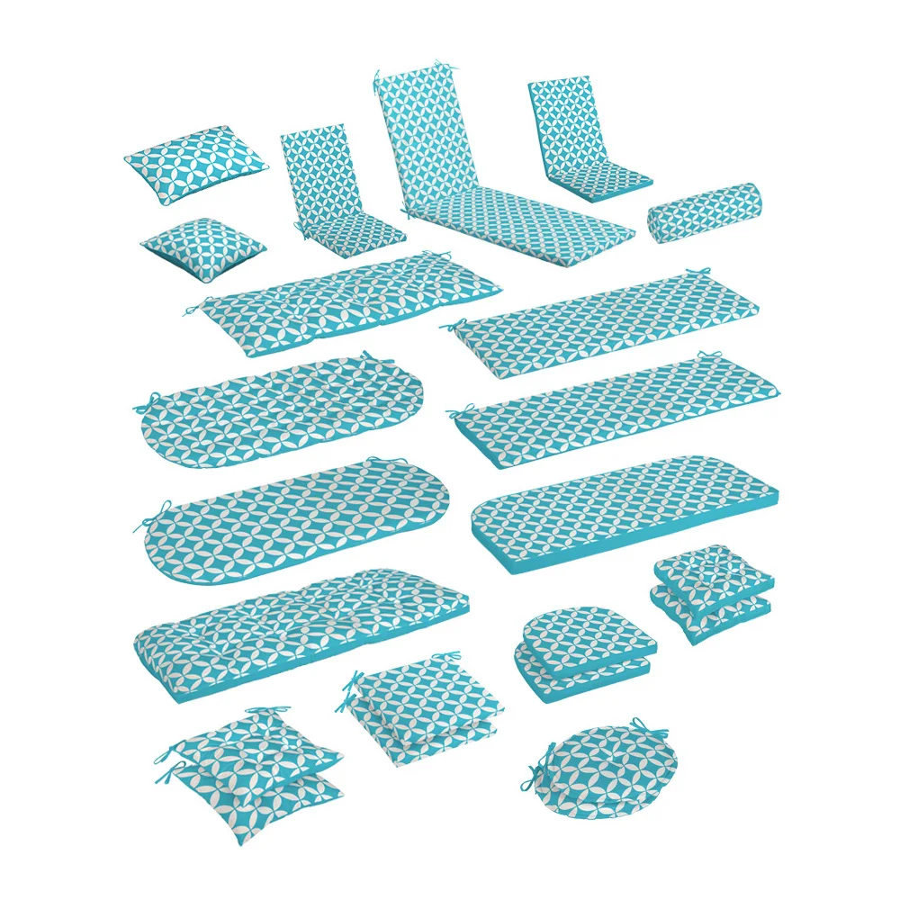 High Quality Geometric Design Waterproof Outdoor Sunbed Chaise Lounge Cushion