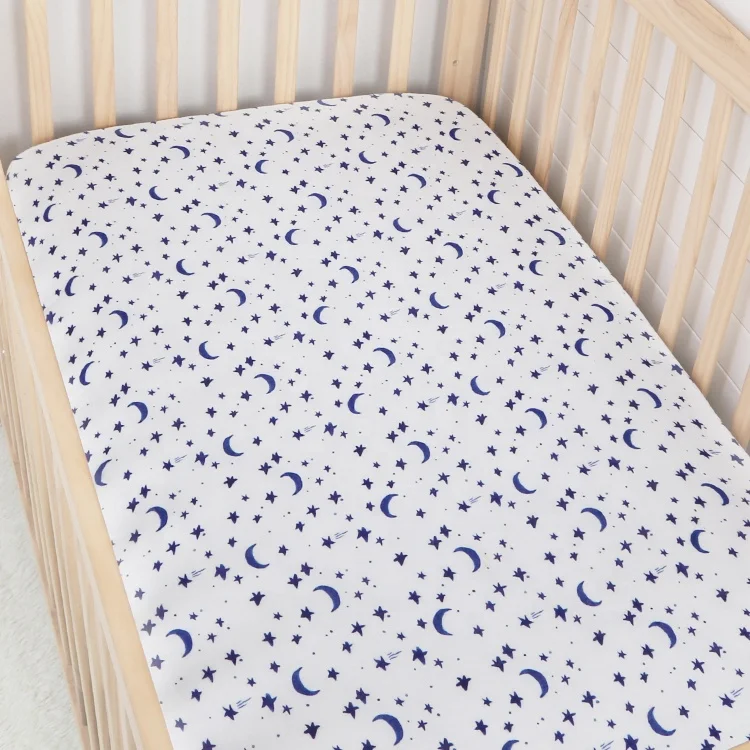 
Customized Newborn Muslin Cotton Baby Crib Fitted Sheet Baby Bassinet Sheet 