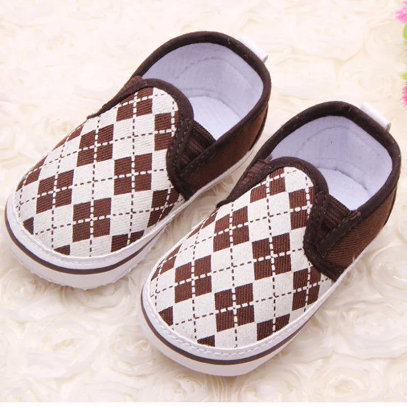 Fashion Plaid Slip On Baby Toddler Shoes Anti Slip Baby Boy Sneaker 0 18 Months