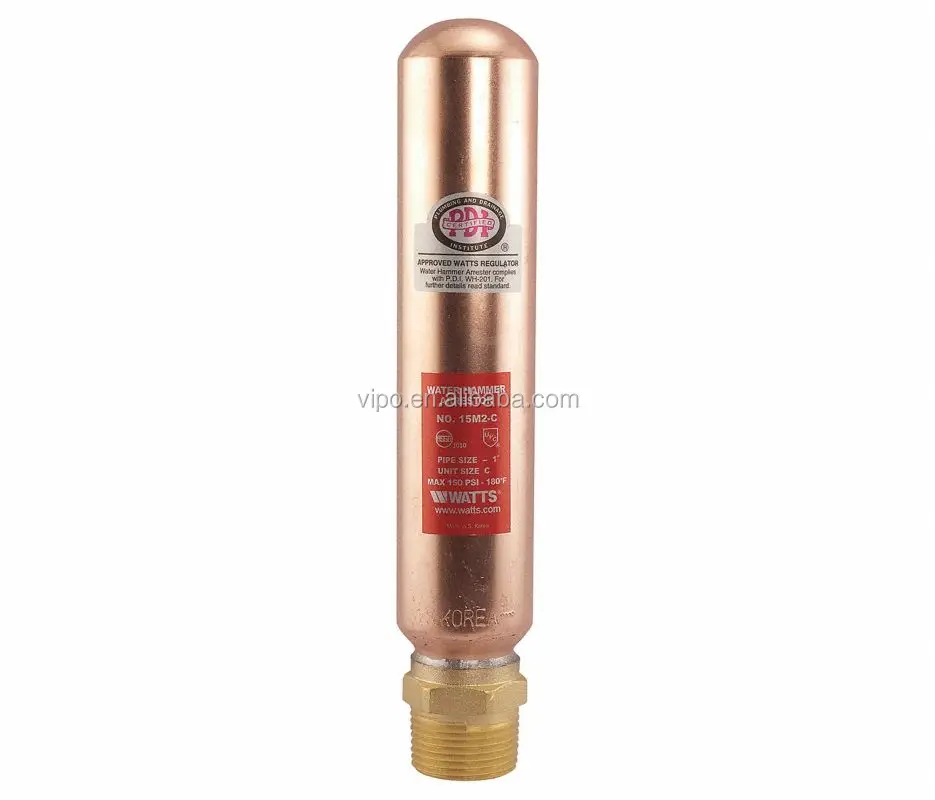 
Plumbing Specialties Copper with Low-Lead Brass Adapter Water Hammer Arrestor, MNPT 