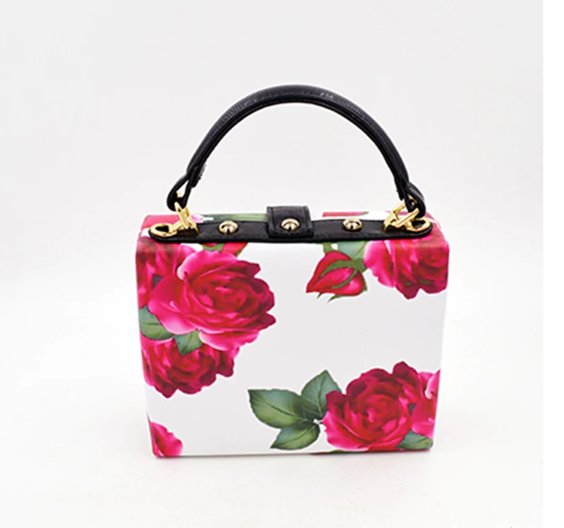 wholesale Fashion PU flower bag with metal Evening acrylic Clutch Bags