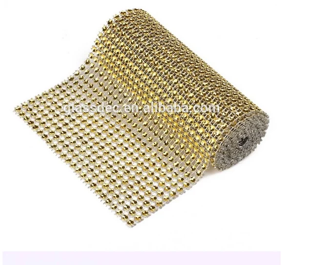 Wholesale Diamond Mesh Wrap Roll Sparkle Rhinestone Ribbon Banding Crystals Rhinestone Roll For Wedding Cake decoration