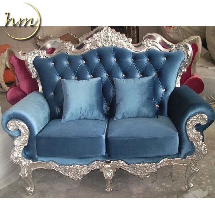 White Velvet Double Seater Sofa HM-KZ1