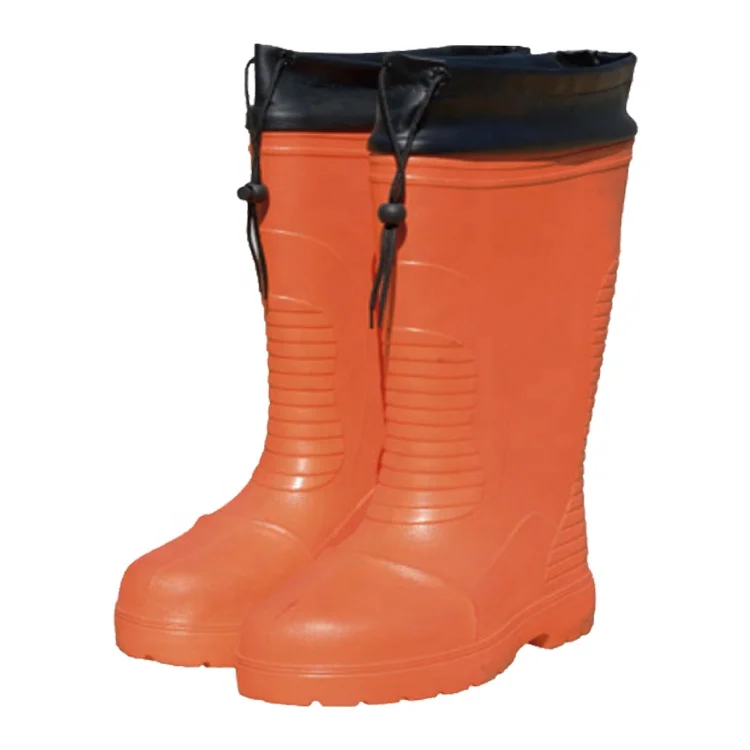 Non slip waterproof plastic toe cap safety eva rain boots