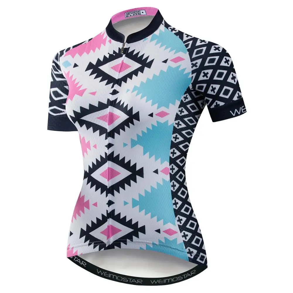 Weimostar Downhill Jerseys MTB Shirt Top Breathable Bicycle Clothing Ropa Ciclismo Blue Women Short Sleeve Cycling Jersey