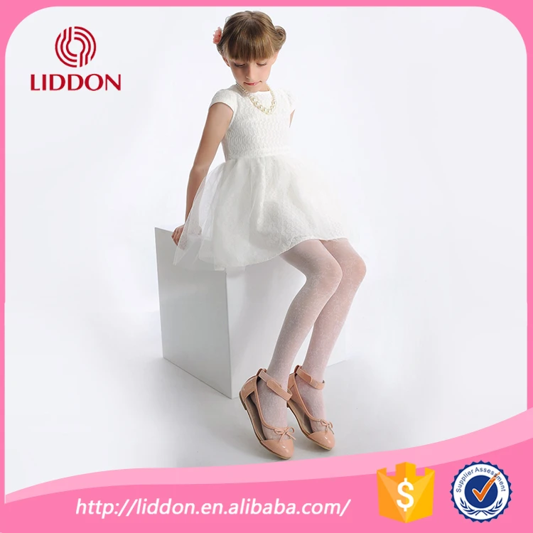 
girls beautiful white jacquard ballet dancing silk stockings pantyhose 