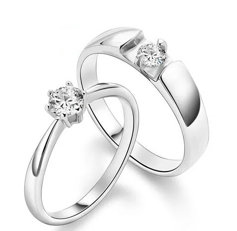 Queen and king couple popular delicate 925 silver wedding ring