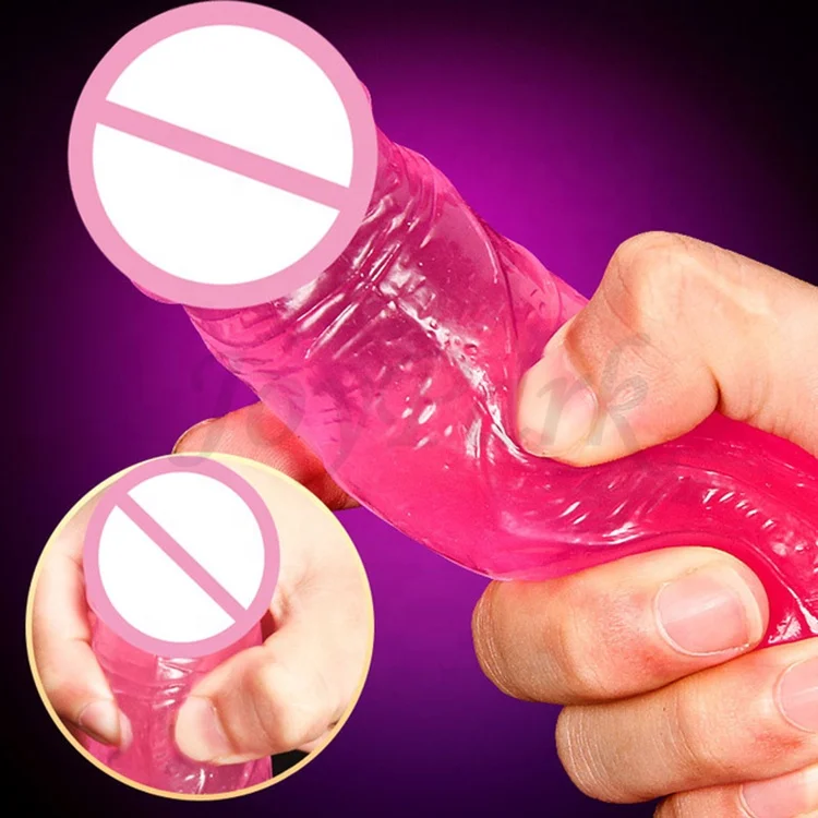JoyPark Best Price 9 Inch Artificial Glass Huge Black Dildo Big Silicone Crystal Jelly Dildo for Women