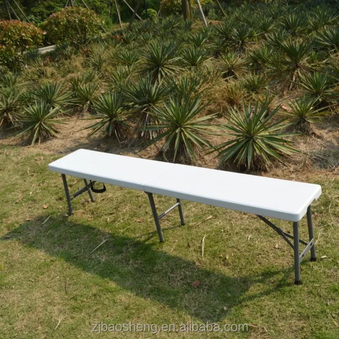 
cheap white garden folding in half bench ( HDPE, outdoor,banquet,camping) 