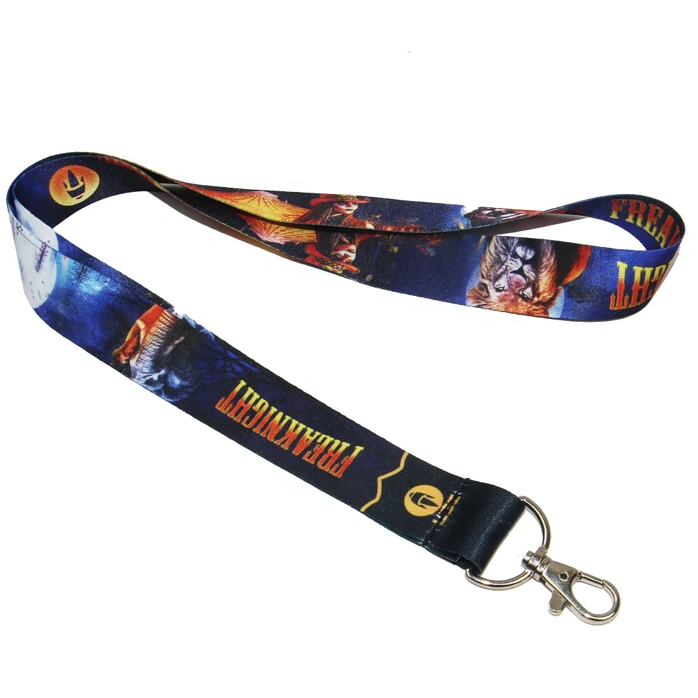 LOW MOQ full colours polyester neck lanyards with logo custom