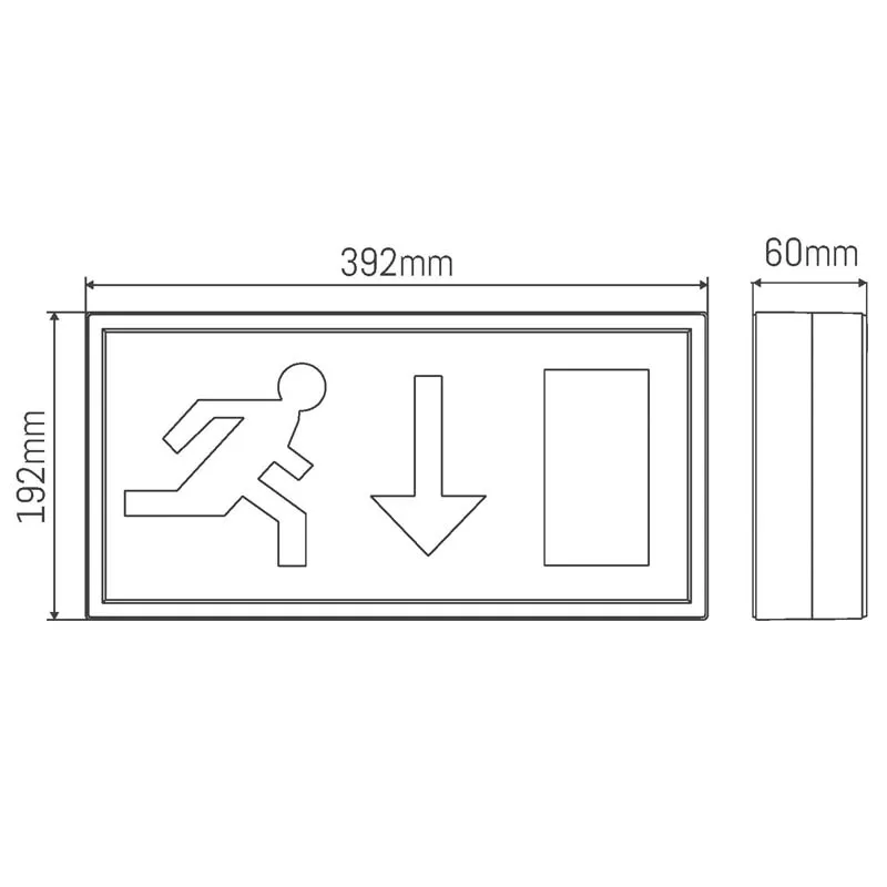 Светодиодный перезаряжаемый знак выхода бега для мужчин, сертификат CE