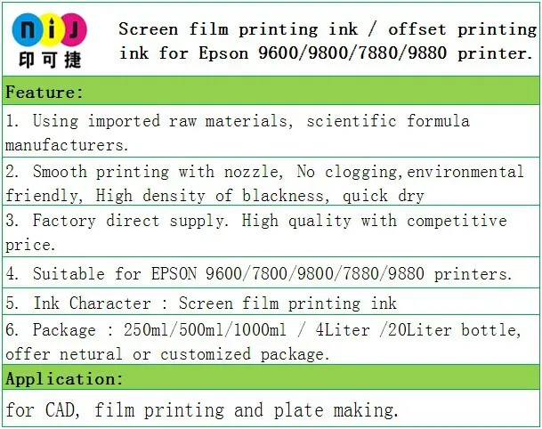 
100% Compatible for EPSON 7600 9600 7800 9800 7880 9880 Printer 