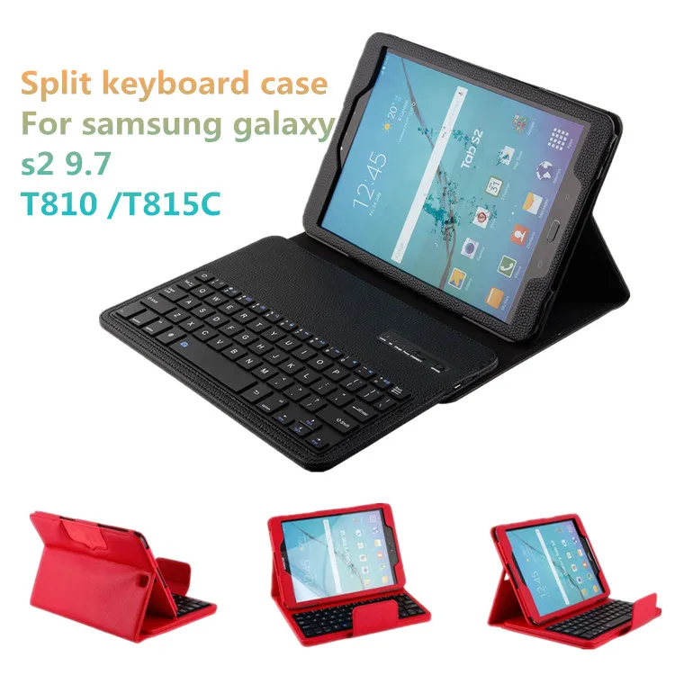 9.7 дюймов Tablet Фолио Тонкий Съемный Беспроводная Bluetooth Клавиатура чехол Для Samsung Galaxy s2 T810 T815C