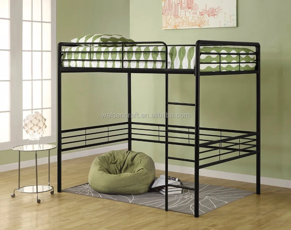 Full size loft bed black home furniture