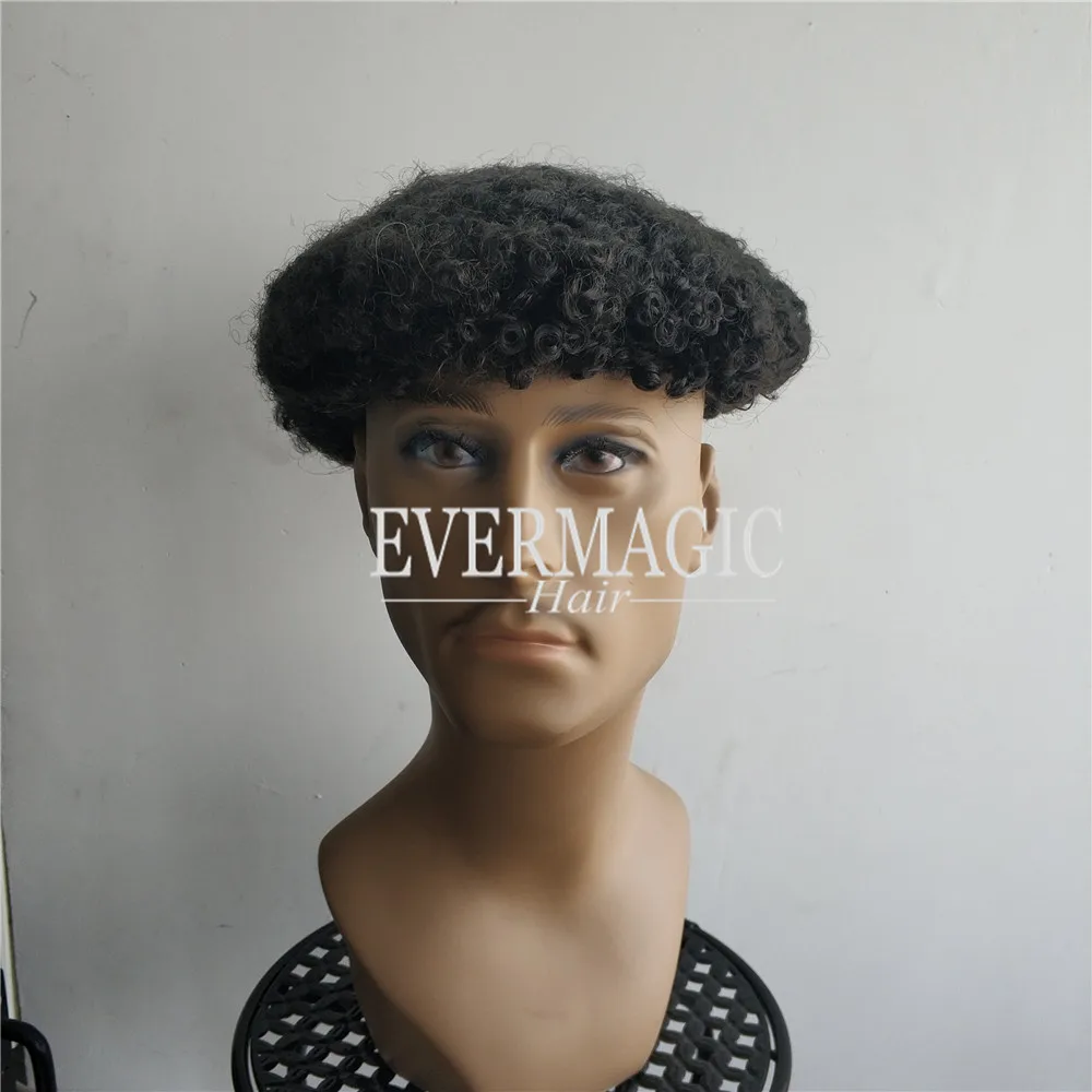 10 мм афро курчавый мужской парик для черных мужчин кусочки Сменные человеческие волосы парики для выпадения волос для мужчин