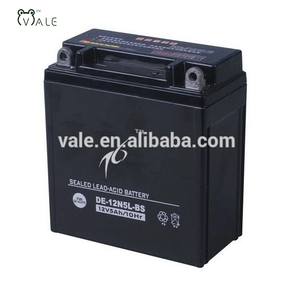High quality 12V 12N5L-BS Dry Cell Motorcycle Battery