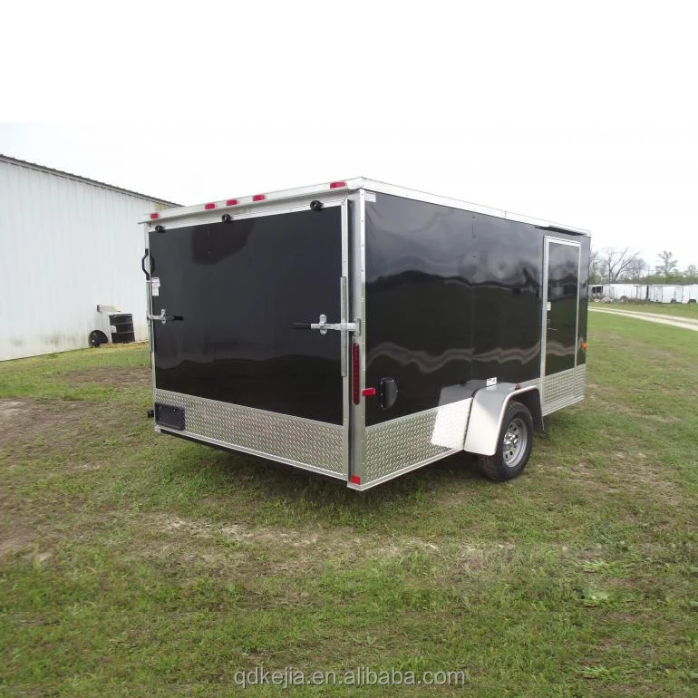 5X8 V-Nosed Enclosed Cargo Motorcycle Trailer w/ Rear Swing Door