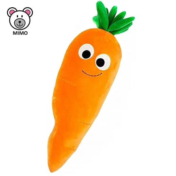 Custom OEM Design Funny Big Eyes Carrot Plush Toy Wholesale Comfortable Cotton Food Stuffed Vegetable Soft Plush Dog Carrot Toy