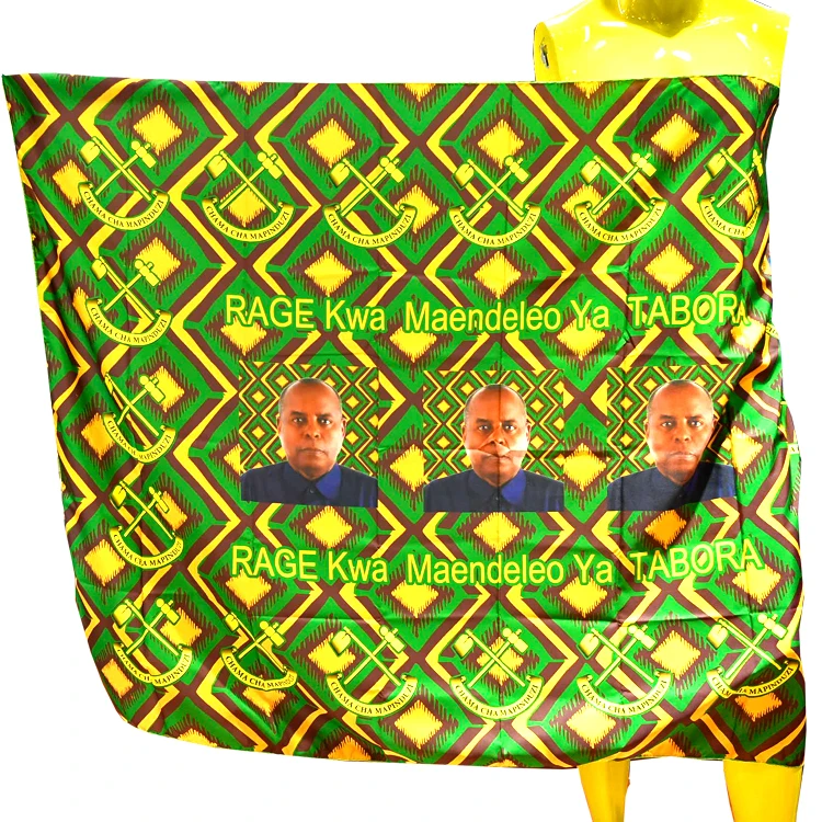 
oem african cotton election print wax fabric for kangas 