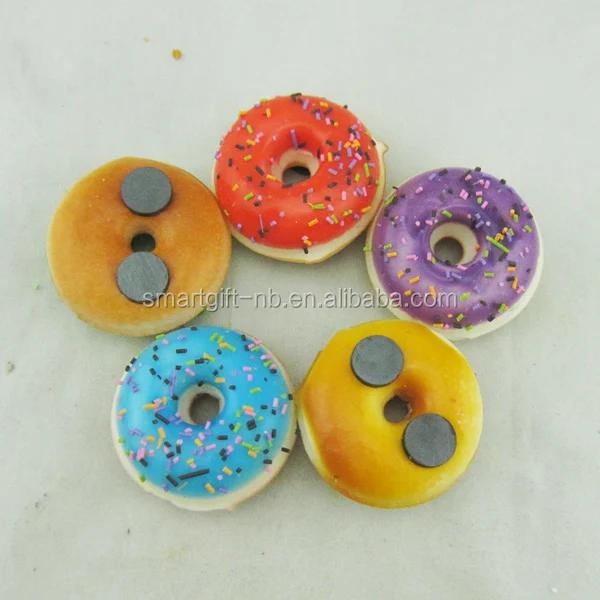 promotion artificial pu foam sponge donut cute donut fridge magnet