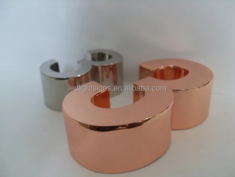 Popular rose gold titanium coating plating finish stainless steel metal light letters solar powered led signs led sign for bus