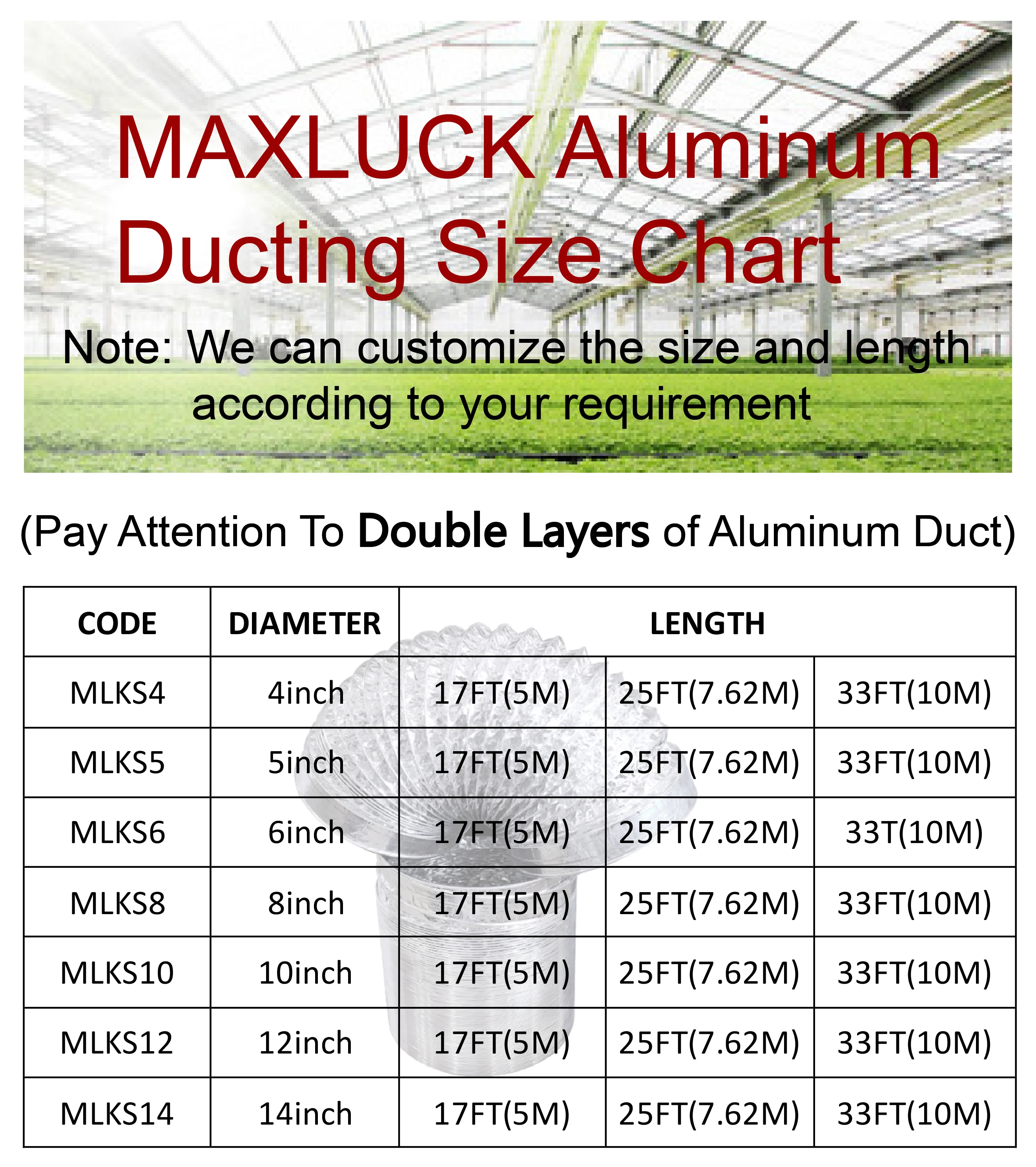 
Ventilation Hose Aluminum Ducting Exhaust Pipe 