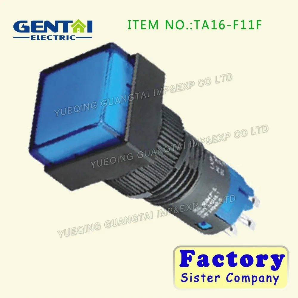 High Quality universal TA16-F11J red square head diameter LED indicator push dbutton switch