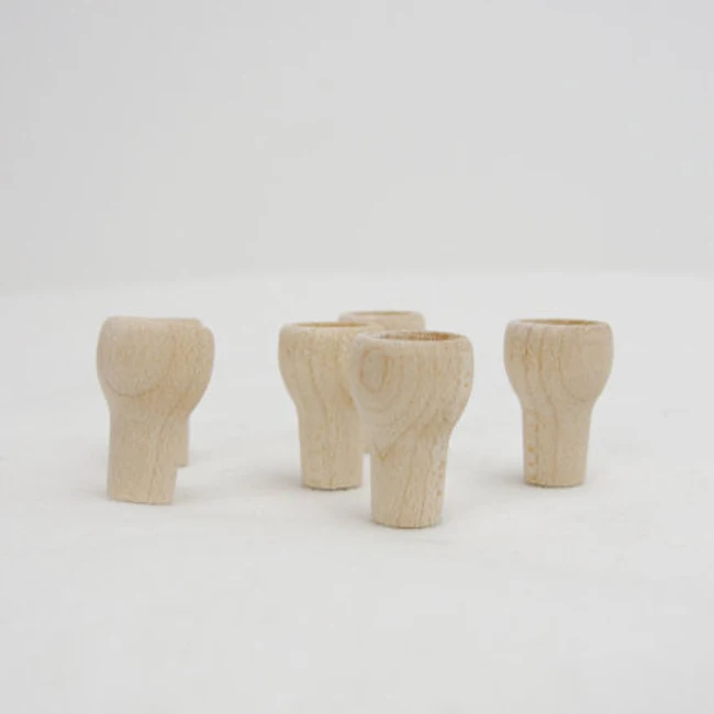 Custom natural Wooden Flower Glass Vase Base For Decoration