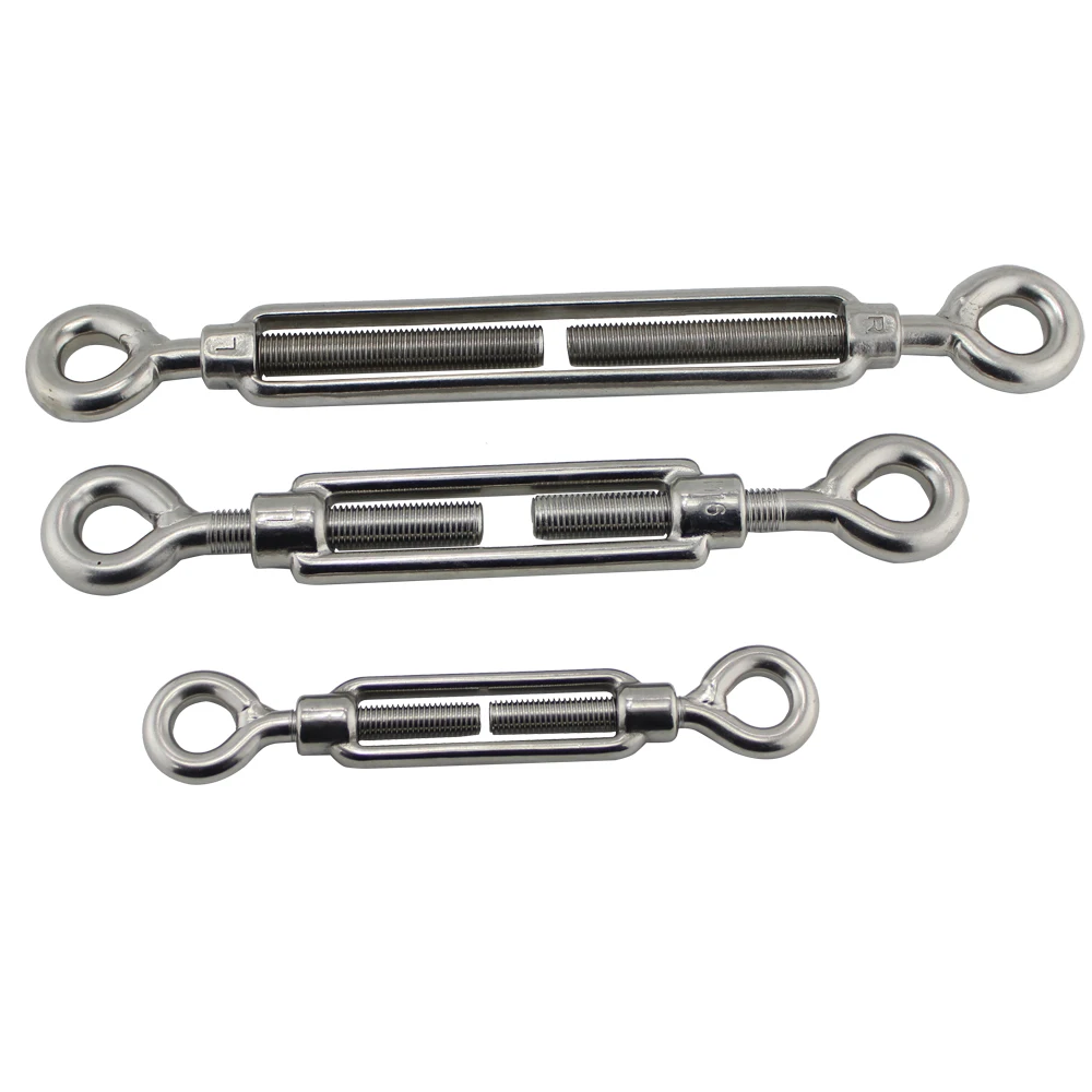 Factory Customize Eye Hook Turnbuckles Type 304/316stainless Steel for Cable/boat/wooden Furniture Open Body Turnbuckle European