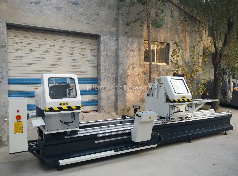 automatic double head aluminum cutting saw machinery for aluminium window door fabrication