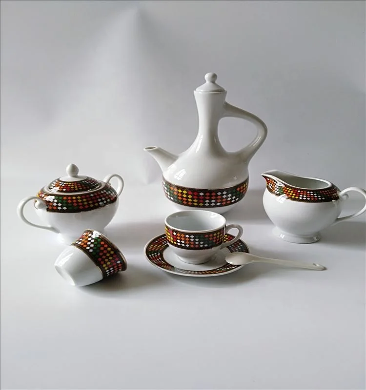2021 new design 17pcs ethiopian coffee set tilet design for coffee ceremony traditional culture