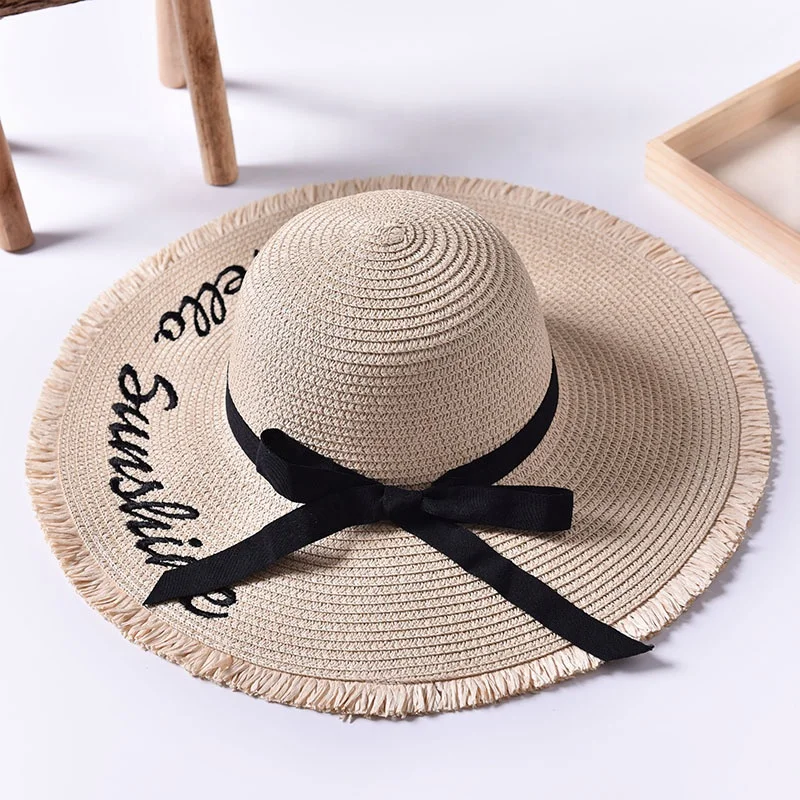 Летняя женская модная пляжная соломенная шляпа с широкими полями