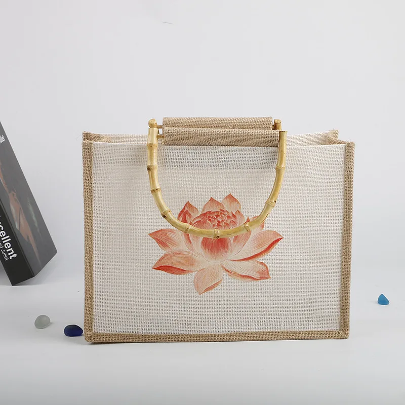 
Quality Waterproof Promotional Jute Bag Burlap Tote Bag Jute 